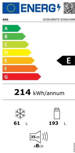 AEG SCE818E6TS koel-vriescombinatie Ingebouwd 254 l Wit — thumbnail 2