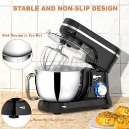 Keukenmachine - Mixer Foodprocessor - Bakken En Koken - Krachtige 1000W Motor - 5 Liter Kom - Zwart — thumbnail 4