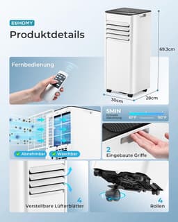 Mobiele Airco - Verkoeler - Ruimte Koelen - 4-in-1 Functie - 25 m² - Wit — thumbnail 3