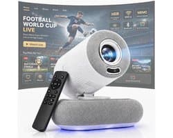 Full HD Smart Beamer - Voor iOS en Android - 1080P Mini Beamer tot 508 cm Projectieformaat - Mini Projector Bluetooth 5.4 & WiFi - Portable Mini Beamer Smartphone - Draagbaar - Thuisbioscoop - Vaderdag Cadeau voor Papa - Wit - Silvergear