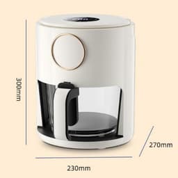 Airfryer met Glas - Friteuse Oven - Gezond Bakken - Transparante Kuip - 5L - Zwart — thumbnail 4