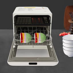 Mini Vaatwasser - Compact Apparaat - Snel Schoon Maken - Vier Programma's - 6.8 Liter - Wit — thumbnail 4