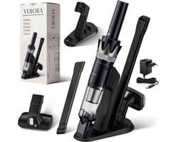 Vesora® 3-in-1 Kruimeldief - Kruimelzuiger Snoerloos - Krachtige Handstofzuiger met Opzetstukken en Steel - Ook Voor Dierenharen - Stofreiniger - Autostofzuiger - Air Duster - HEPA-filter - Draadloos - Best Verkocht - Blauw / Zilver