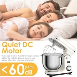 Keukenmixer - Standmixer Keukenapparaat - Bakken en Koken - Stille DC Motor - 6L Kom - Zwart — thumbnail 4