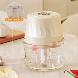 Keukenmachine Hakker - Mini Keukenapparaat - Groente Snijden - Draadloos Oplaadbaar - 350ml Capaciteit - Crèmekleurig — thumbnail 5