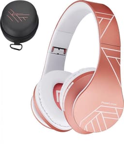 PowerLocus P2 - Draadloze Over-Ear Koptelefoon Inklapbaar - Bluetooth Hoofdtelefoon - Met microfoon – Headphone - Micro SD mode – Incl. Carry Case - Rose Gold — thumbnail 1