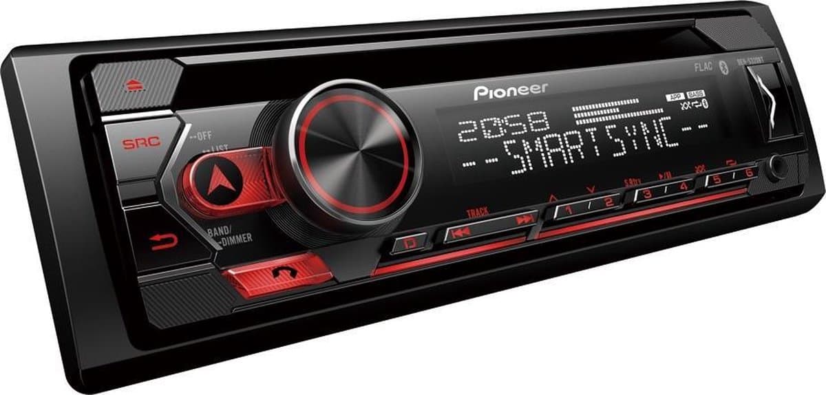 Pioneer DEH-S320BT Autoradio Enkel din Rood-CD Tuner-USB-Bluetooth - 4 x 50 W — afbeelding 1