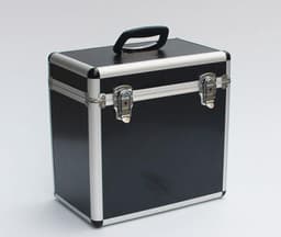Platenkoffer voor 50 stuks LP vinyl platen afsluitbaar zwart — thumbnail 2