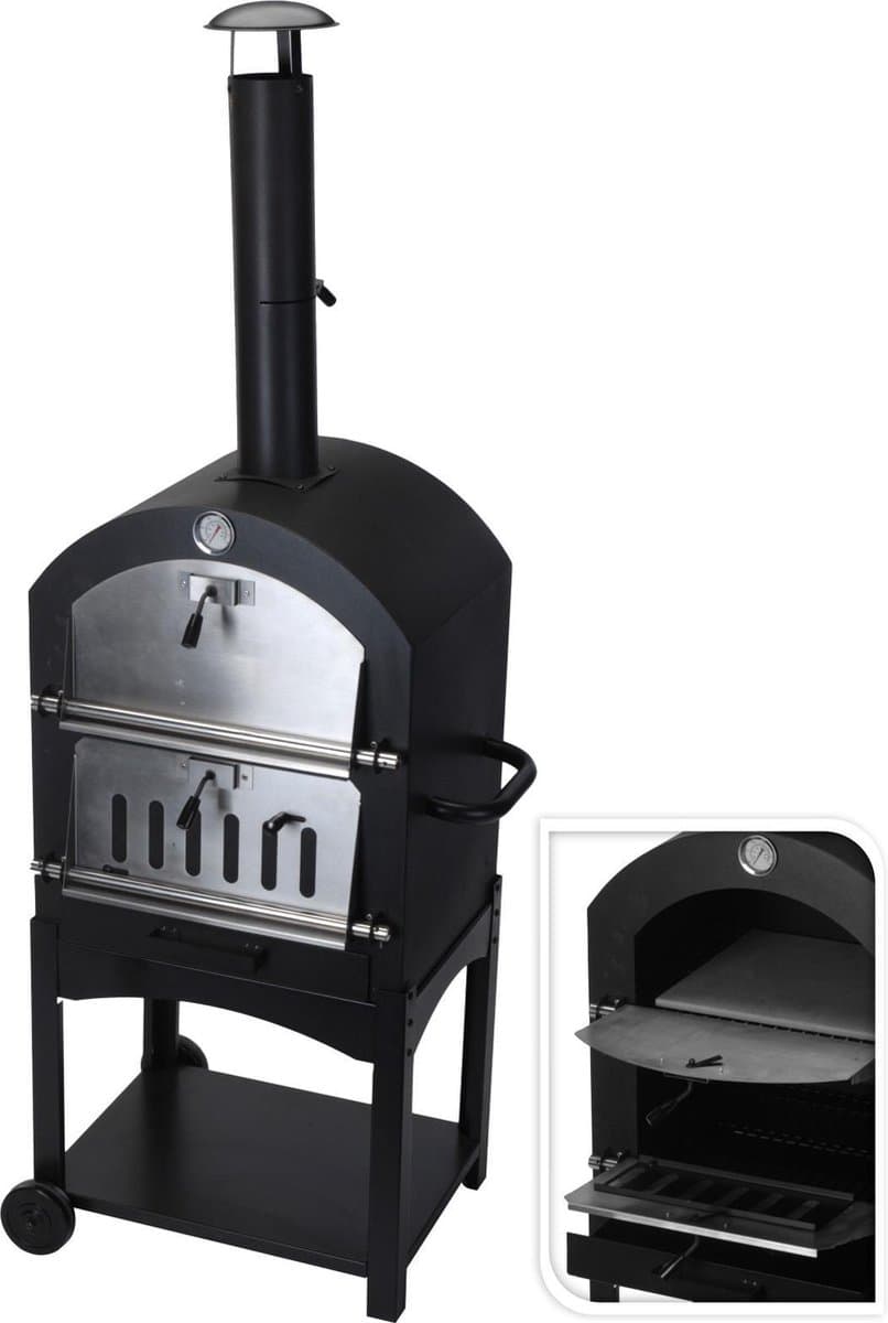 MaxxGarden Pizza oven - Smoker barbecue houtskool 45 x 65 x 158cm — afbeelding 1