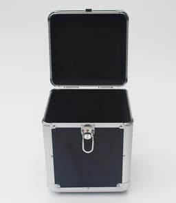 LP single 7 inch vinyl koffer voor opbergen van 70 - 100 singles afsluitbaar zwart aluminium — thumbnail 2