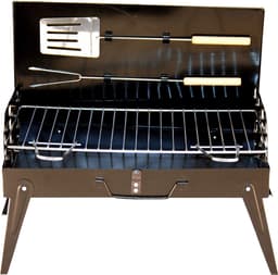 Koffer Houtskoolbarbecue - Incl. Spatel & Vleesvork — thumbnail 1