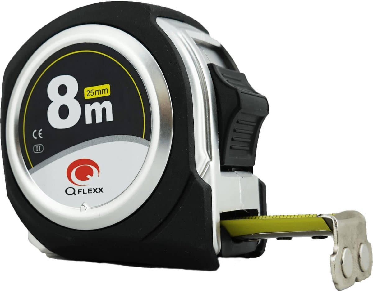 Q Flexx Rolbandmaat - Abs-behuizing Met Uv-laag - 8 M — afbeelding 1