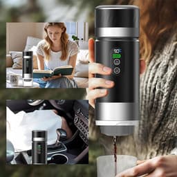 Draagbaar Koffiezetapparaat - Mini Koffiemachine - Capsule Koffiezetter - 20 Bar - Poeder & Capsules - Warm & Koud Zetten - USB-C Oplaadbaar - Kleine Espressomachine - Voor Thuis & Kantoor & Kamperen & Reis — thumbnail 4