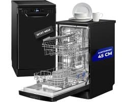 Bomann GSP 7418 Zwart - Vrijstaande Vaatwasser 45 cm - 10 Couverts - 7 Programma's - AutoOpen