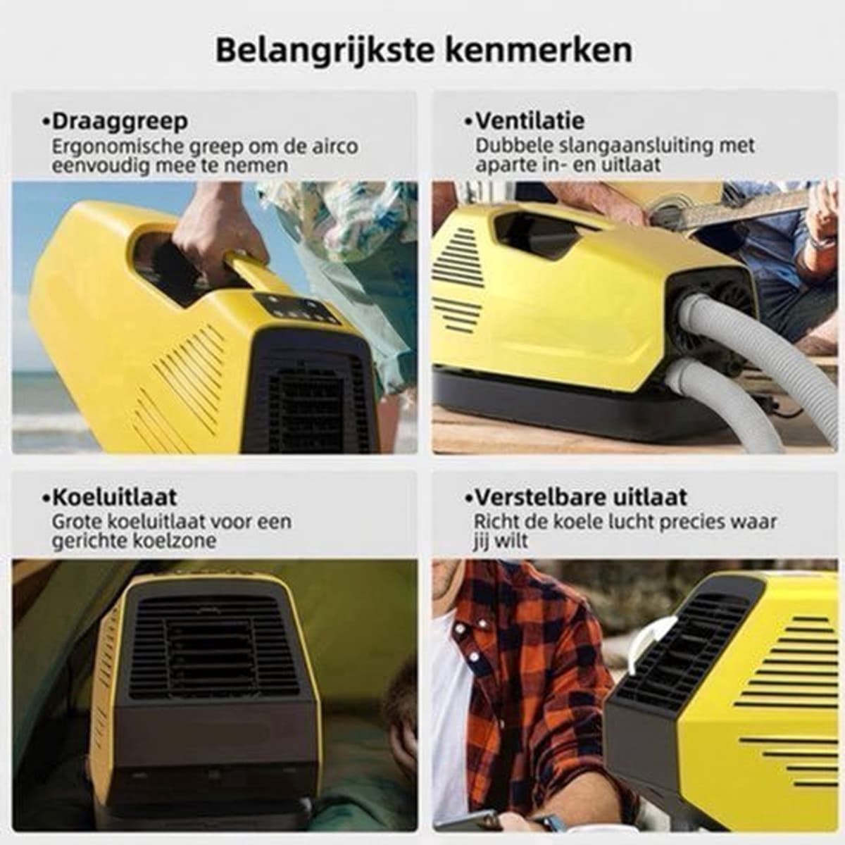Mobiele Airconditioner – Draagbare Airco – Outdoor Koeling – Compacte Klimaatbeheersing – Lichtgewicht 6,5 Kg – 2380 BTU - 43 dB Geluid – Meerdere Modi — afbeelding 1