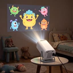 Mini Beamer - Draagbaar Projector - Android 11 - 2.4/5G WiFi & Bluetooth - 180° Draaibare Lens - 1024x600P - 1080p Ondersteuning - 40-120 Inch - HDMI & USB - Thuisbioscoop - Voor Thuis & Kantoor — thumbnail 3