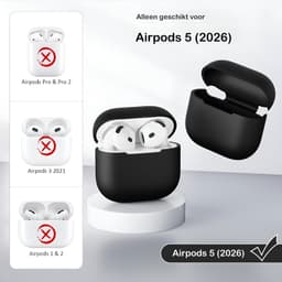 Studio Air Hoesje geschikt voor Airpods 5 - Zwart - Schokbestendige Siliconen Case — thumbnail 2