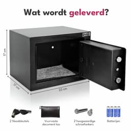 LEBENLANG Kluis - Incl. Brandwerende tas & Noodsleutel | 5 Liter | Brandkluis Met Cijferslot Voor Geld & Sieraden | Wandkluis Inbouwkluis Kleine Safebox — thumbnail 5