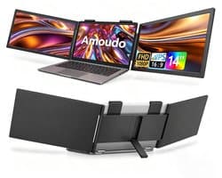 CreateEcom draagbare monitor - mobiele monitor - 14 inch - 60Hz - 1920*1080P - Triple Laptopmonitor - IPS Draagbare Triple Monitor met USB-C poort voor 14-16,5 inch laptops - Windows/Mac Xbox