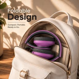 PowerLocus P2 Wired - Koptelefoon met Draad USB-C - Microfoon - Inklapbaar - Over-Ear Hoofdtelefoon met Kabel - Comfortabele Pasvorm - Audio Sharing Port - Zwart/Purper — thumbnail 3