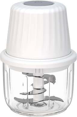 Elektrische uiensnijder - uienhakmolen - groentehakmolen - mixer - multifunctionele hakmolen - 400 ml - werkcontainer met type C-oplaadkabel voor vlees - uien - knoflook - noten (wit) — thumbnail 1