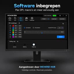 MCHOSE L7 Pro Ultra - Lightweight Gaming Muis – Draadloos – 8000Hz – PAW3395 – 26.000 DPI – 39g – Wit — thumbnail 3