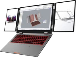 Laptop met 3 schermen – 16 inch hoofdscherm + 2x 10,5 inch – Intel Core i7-1260P – 32GB DDR4 – 1TB SSD – Wi-Fi 6 – RJ45 – USB-C – HDMI – vingerafdrukscanner – gezichtsherkenning – Windows 11 — thumbnail 1