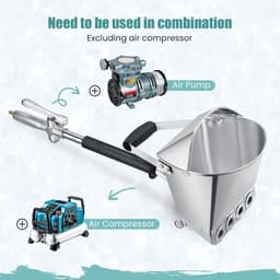 Cement Mortar Spray Gun, 4 Jet Polishing Gun, Cement Mortar, Hopper Gun, Plastering Machine, Polishing Gun, Mural Tool - ShopVlot — thumbnail 3