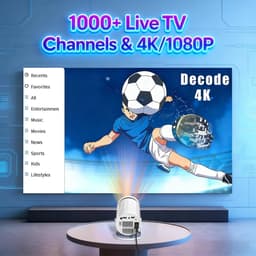 Mini-beamer draagbaar - 4K 1080P projector - WiFi 6 en Bluetooth 5.2 - ideaal voor thuisbioscoop - ShopVlot — thumbnail 2