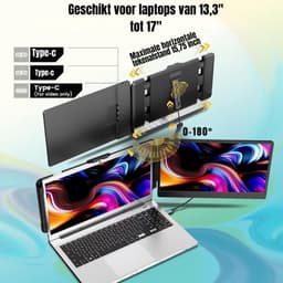 Levo® Professionele Portable Monitor Pro 2024 - Full HD 1080P - Portable Monitor - 15.6 inch - Laptop Scherm Uitbreiding — thumbnail 5
