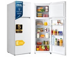 Heinner HF-M294E++ Koel-vriescombinatie – 294 L – LED-verlichting – Instelbare Mechanische Thermostaat – Omkeerbare Deur – Wit – 5 Jaar Garantie