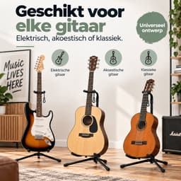 Somstyle Gitaarstandaard Opvouwbaar - Universeel - Standaard voor Elektrische & Akoestische Gitaar - Zwart — thumbnail 5