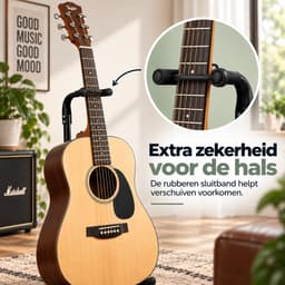 Somstyle Gitaarstandaard Opvouwbaar - Universeel - Standaard voor Elektrische & Akoestische Gitaar - Zwart — thumbnail 3