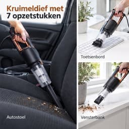 Cheqo® Steelstofzuiger met Dweilfunctie - 2-in-1 Stofzuiger en Dweil - Dweilstofzuiger met Snoer - Handstofzuiger - Kruimeldief - Vloerreiniger - Stofzuiger zonder Zak - HEPA Filter - 500W - 15000 Pa Zuigkracht - Lichtgewicht - Zwart — thumbnail 5