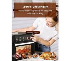 Airfryer oven - Hetelucht Friteuse - Air Fryer - 15L - Grote Inhoud - 12-in-1 - 1700W - App Bediening - 360° Luchtcirculatie - Touch Screen - Turbo Functie