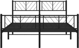 Bedframe met hoofd- en voeteneinde, metaal, zwart, 120 x 190 cm, hotelbedframe, bedframe voor woonkamer, slaapkamer, geschikt voor slaapkamer — thumbnail 5