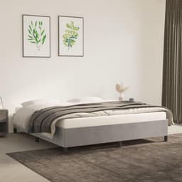 Bedframe, lichtgrijs, 160 x 200 cm, fluwelen frame voor logeerkamer, slaapkamer, hotel, logeerkamer — thumbnail 1