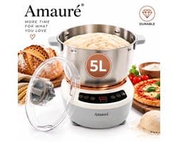 Amauré Deegmachine - 5L - 200W - Deegmachine - Deegkneedmachine - Deegkneder - Kneedmachine - Keukenmachine - Deegkneed machine