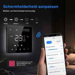 CONENTOOL WIFI Slimme Thermostaat 16A - Programmeerbaar - geschikt voor Elektrische Vloerverwarming - Zwart — thumbnail 2
