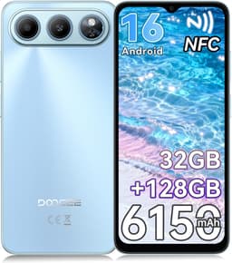 DOOGEE Note 60 Smartphone - 6,56" - Android 16 - 32GB(3+29) RAM - 128GB ROM - 6150 mAh - Lichtgewicht 190 g - 3,5 mm hoofdtelefoonaansluiting - NFC - GPS - Blauw — thumbnail 1