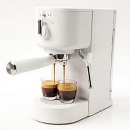 Espressomachine - Pistonmachine - 15 Bar Italiaanse Pomp - PID Temperatuurregeling 1500W - Pre‑infusie - 58mm Siebträger - Met Stoompijpje - 1,5L Afneembare Watertank - Compact Wit - Coffee Machine - voor Cappuccino en Latte - Thuis en Kantoor — thumbnail 1