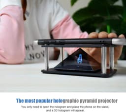 3D hologram projector piramide, 3,5-6 inch mobiel smartphone hologram, 3D holografische display staat projector voor elke smartphone (cilinder) — thumbnail 3