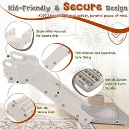 Bankglijbaan voor kinderen, kinderglijbaan voor bank en bed, indoor speelglijbaan voor jongens en meisjes jaar (crèmewit) — thumbnail 2