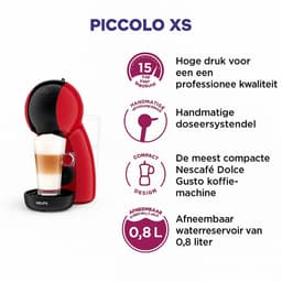 Krups NESCAFÉ Dolce Gusto Piccolo XS YY5971FD - Koffiecupmachine - Rood - Compact - 15 Bar Druk + 32 koffiecapsules — thumbnail 3