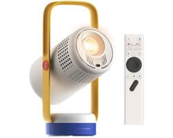 Mini Beamer 1080p - Draagbare Smart Projector - Ingebouwde Batterij - Autofocus en Automatische Trapeziumcorrectie - Met Netflix - Blauw