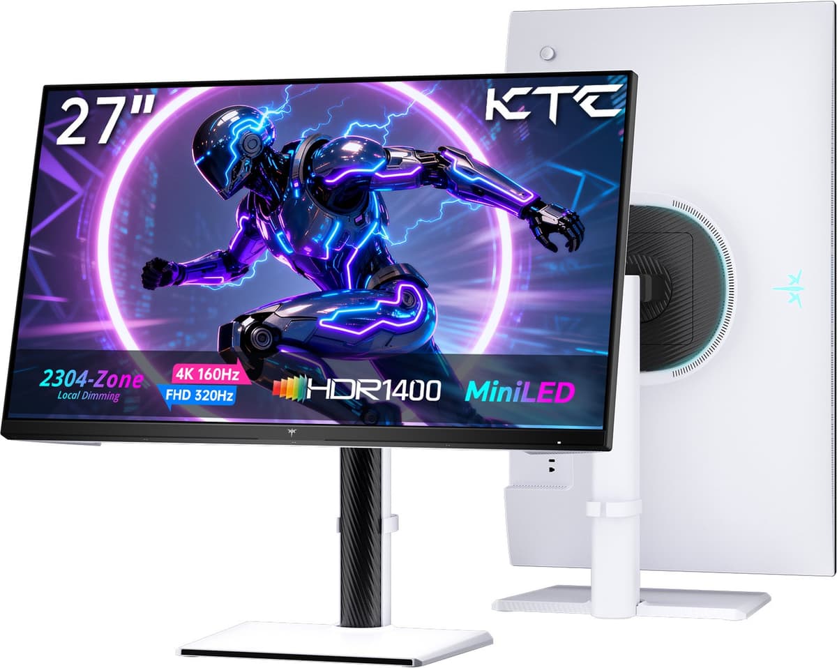 KTC M27P6S Gaming Monitor 27 inch 4K Mini-LED 160Hz, Dual Mode FHD 320Hz, HDR1400, Fast IPS, 2304 Dimming Zones, USB-C 65W, KVM — afbeelding 1