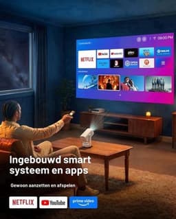 Draagbare Beamer Enige Uitvoering - 1080P Native Resolutie - LCD Scherm - Wit - Voor Thuisbioscoop En Gaming — thumbnail 4
