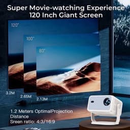 Beamer Native 1080P - 80W Vermogen - 1920 x 1080 Resolutie - LCD - Zwart - Voor Thuisbioscoop Projector — thumbnail 3