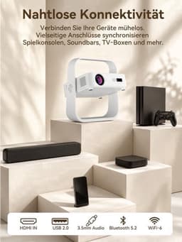Beamer Draagbare Mini - 1500 Lumen Helderheid - 1080p Resolutie - LCD Scherm - Voor Thuisbioscoop En Presentaties — thumbnail 3