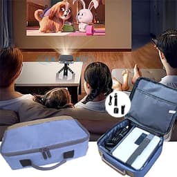 Elektronische tasorganizer, projectortas, draagbare tas voor mini-projector, projectortas, compatibel met de meeste projectoren, projectoren en accessoires, Blauw — thumbnail 3